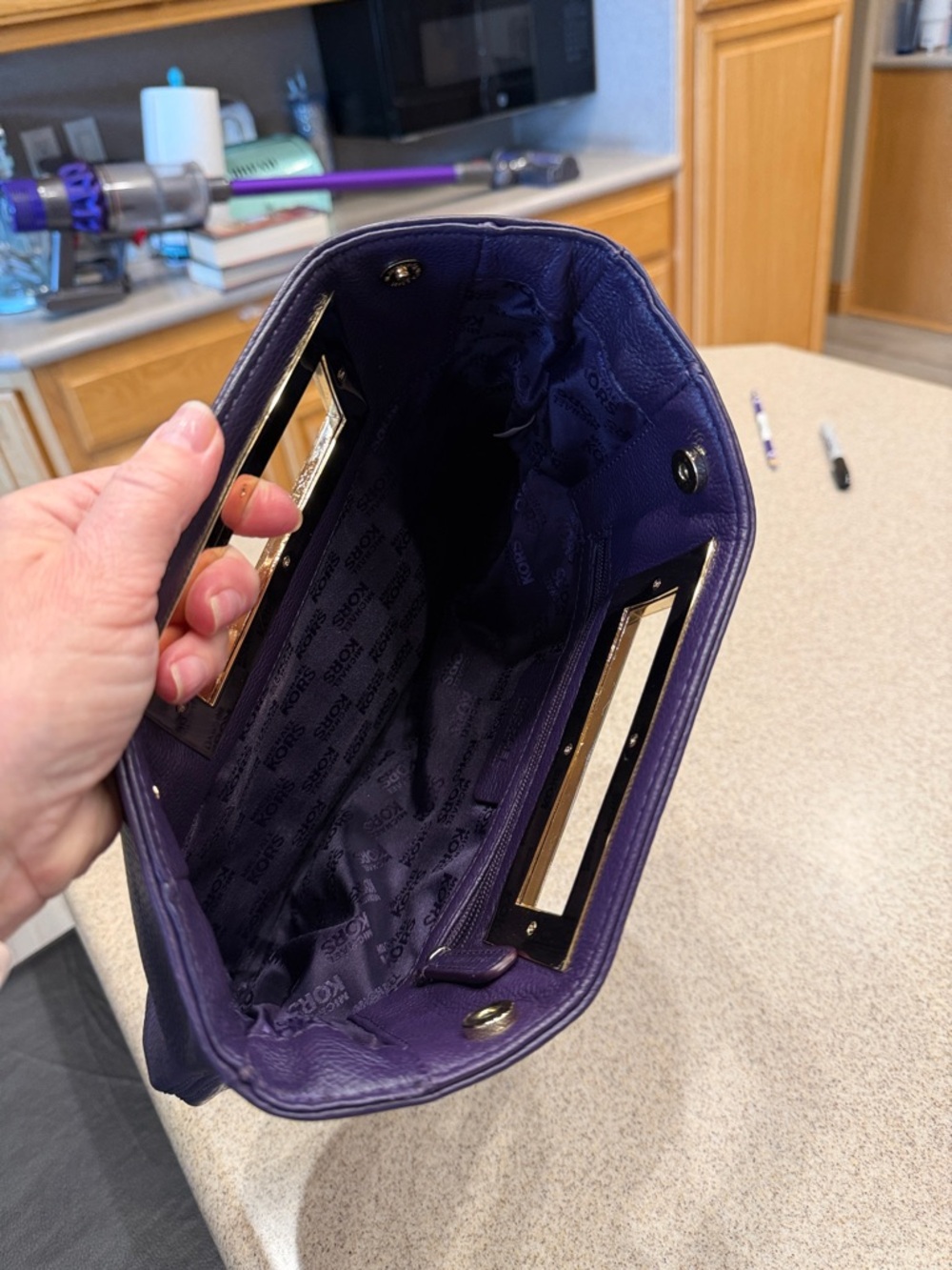 Michael Kors purple Berkeley Leather hand Clutch - Picture 10 of 15